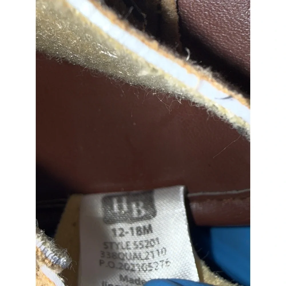 H&B‎ Baby Toddler Tan Faux Suede Fisherman Sandals Size 12-18M Brown Sole 55201